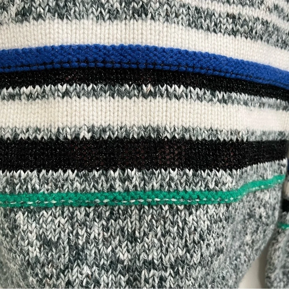 See by Chloe Striped Nightfall Green Sweater Designer Metallic Women’s Medium